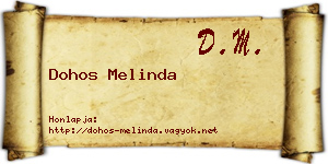 Dohos Melinda névjegykártya